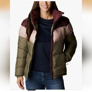 Columbia Womens Puffer Jacket - Pink and Green Size M